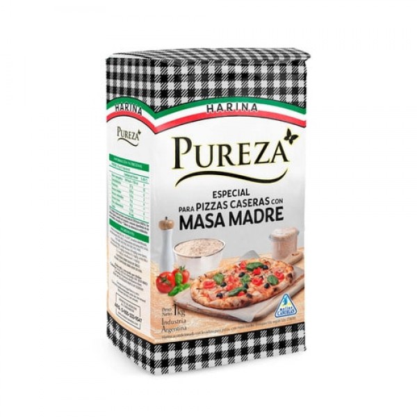 Pureza Harina Especial Para Pizzas Caseras Con Masa Madre 1kg