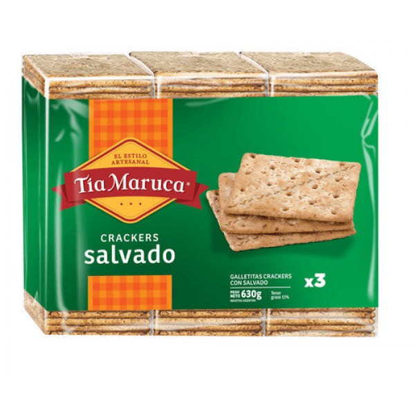 Tia Maruca Galletitas Crackers Con Salvado x3 630gr