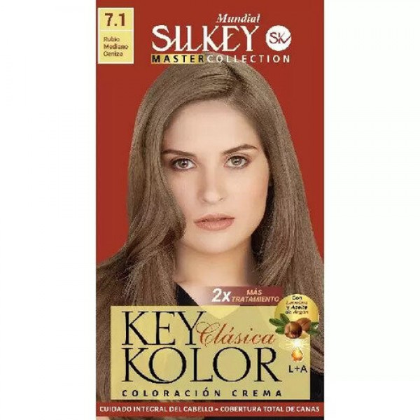 Silkey Coloracion En Crema Rubio Mediano Ceniza 7.1