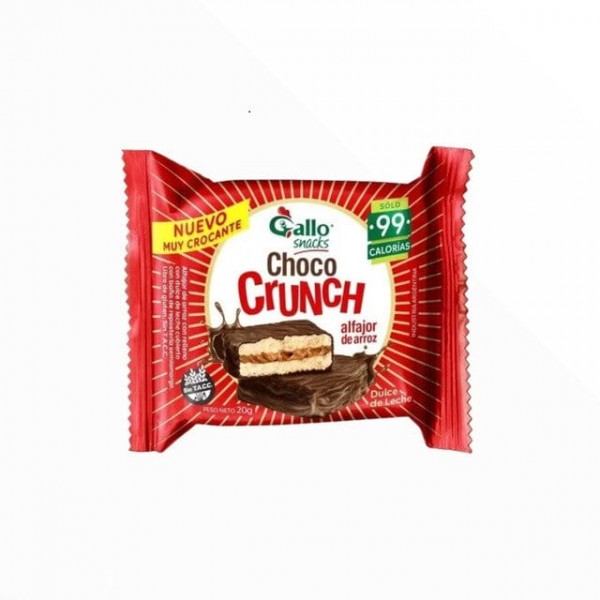 Choco Crunch Alfajor De Arroz Relleno Con Dulce De Leche 20gr