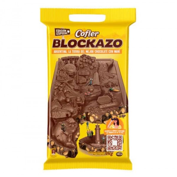 Cofler Blockazo Chocolate Con Leche Con Mani 1kg