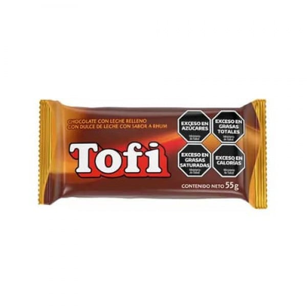 Tofi Chocolate Con Leche Relleno Con Dulce De Leche 55gr