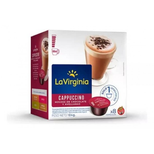 La Virginia Cappuccino Mousse De Chocolate Y Avellanas x 8 Capsulas 104gr