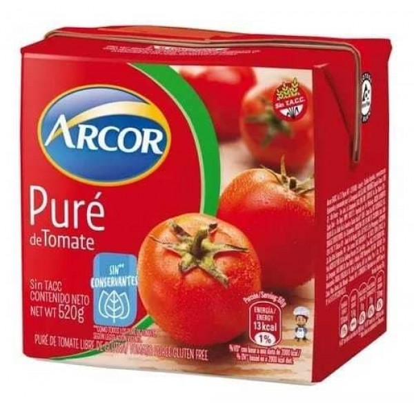 Arcor Pure De Tomate Libre De Gluten 520gr
