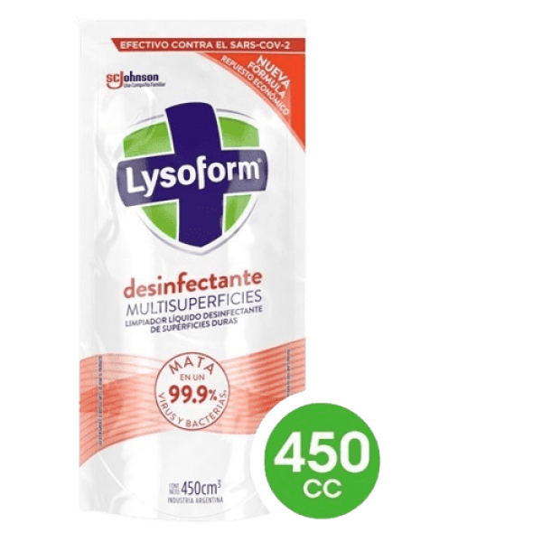 Lysoform Limpiador Desinfectante Multisuperficies Doypack 450ml