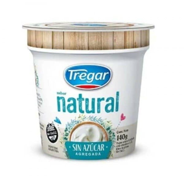 Tregar Yogur Sabor Natural Sin Azucar Agregada 140gr