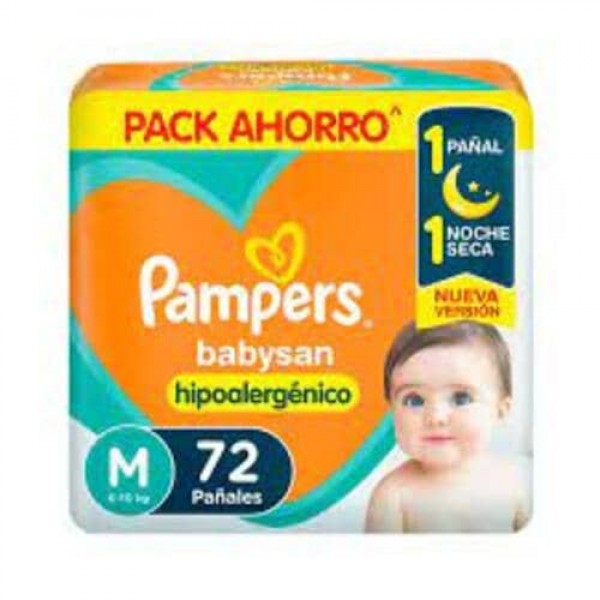 Pampers Babysan Hipoalergenico 72 Pañales M
