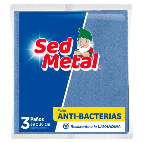 Sed Metal 3 Paños Anti Bacterias