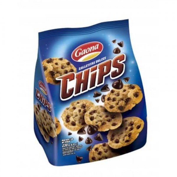 Gaona Galletitas Dulces Con Chips Sabor Chocolate 230gr