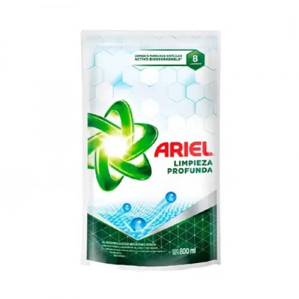 Ariel Jabon Liquido Limpieza Profunda Doy Pack 800ml