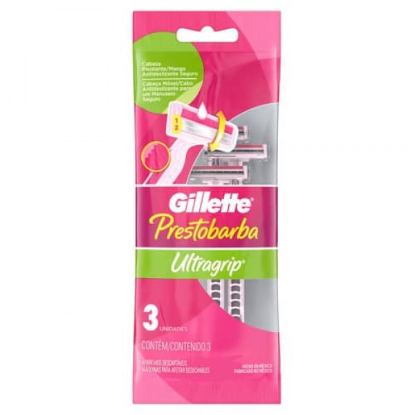 Gillette Prestobarba Ultragrip x 3 Unidades