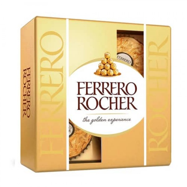 Ferrero Rocher Bombones Cubierto Con Chocolate Y Avellanas Rellenas x 4 Unidades 50gr