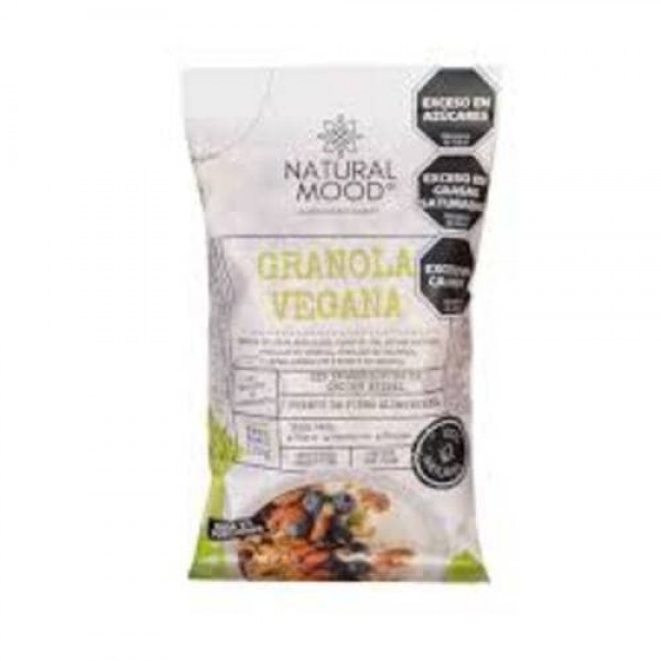 Natural Mood Granola Vegana Avena Arrollada,Pasas De Uva,Azucar Mascabo,Semillas De Girasol 105gr