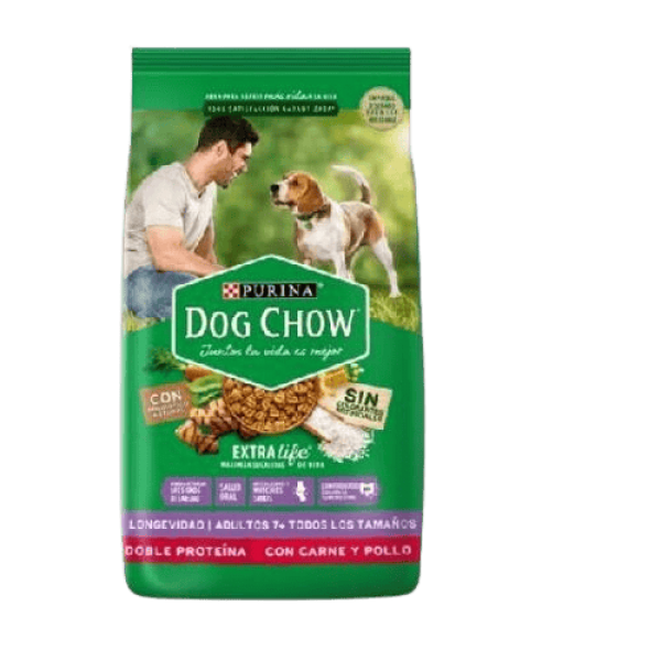 Dog Chow Alimento Para Perro Con Carne Y Pollo Longevidad Adulto 7 Mas Todos Los Tamaños 8kg