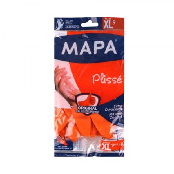 Mapa Guantes De Latex Plissé Satinado Textura Antideslizante Talle XL