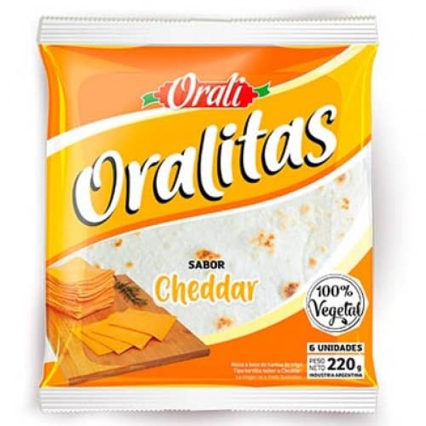 Oralitas Tortillas Sabor Cheddar 6 Unidades 220gr