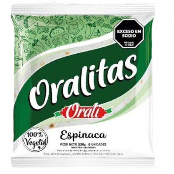 Oralitas Tortillas Sabor Espinaca 6 Unidades 220gr