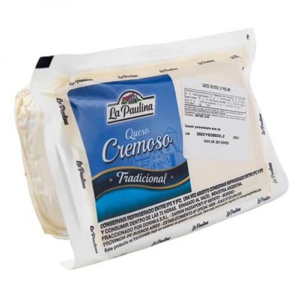 La Paulina Queso Cremoso Tradicional Envasado Peso Aproximado 500gr