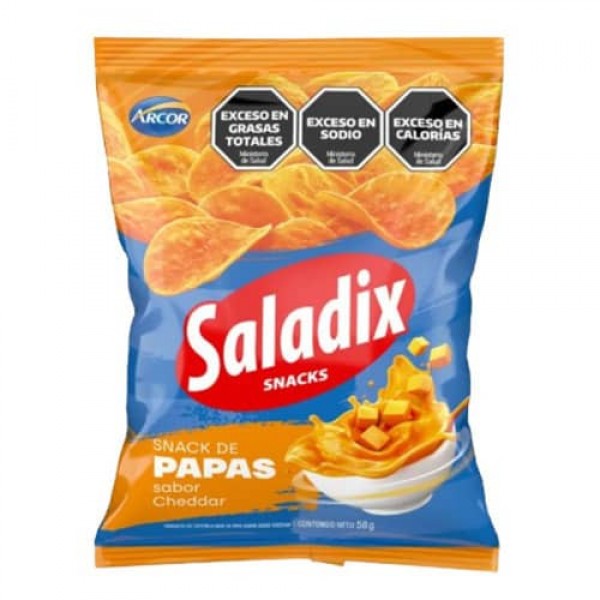 Saladix Snacks De Papas Sabor Cheddar 58gr