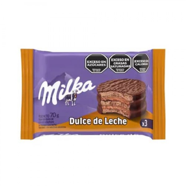 Milka Alfajor Triple Con Dulce De Leche 70gr