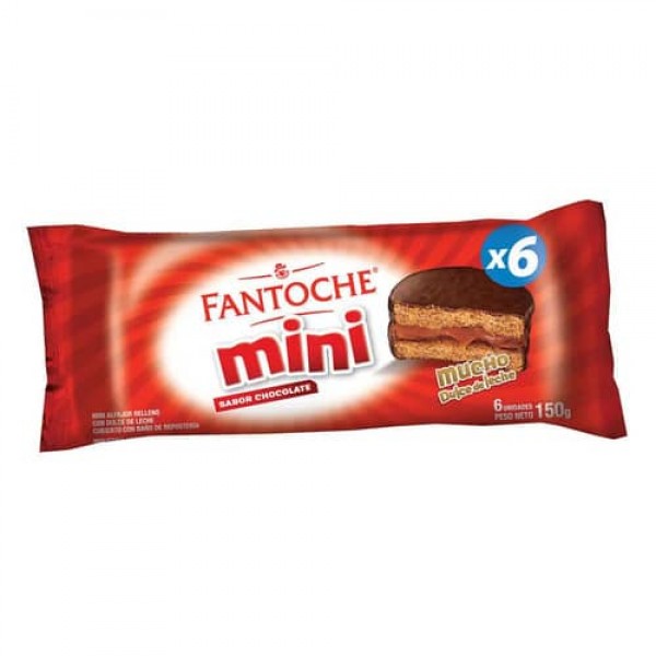 Fantoche Mini Alfajores Sabor Chocolate x 6 Unidades 150gr