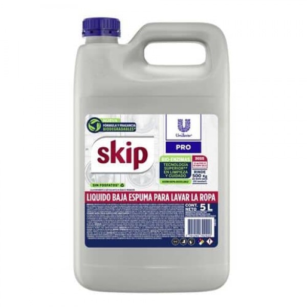 Skip Liquido Baja Espuma Para Lavar La Ropa 5L