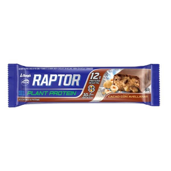 Raptor Barra Proteica Sabor Chocolate Con Avellanas 45gr