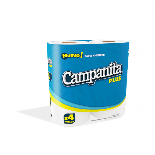 Campanita Classic 4 Rollos De Papel Higienico Simpple 30m x 10cm