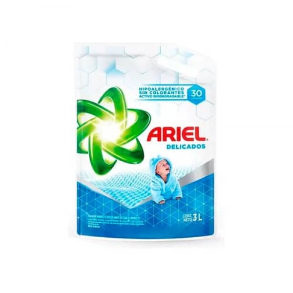 Ariel Delicados Jabon Liquido Para Lavar Ropa Blanca Y De Color 3L