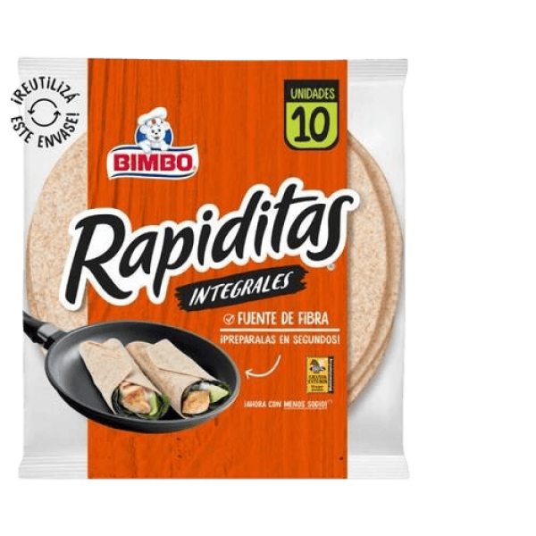 Bimbo Rapiditas Integrales x 10 Unidades 275gr