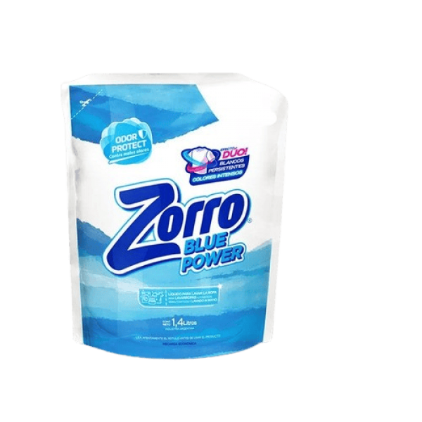 Zorro Blue Power Liquido Para Lavar La Ropa 1,4L