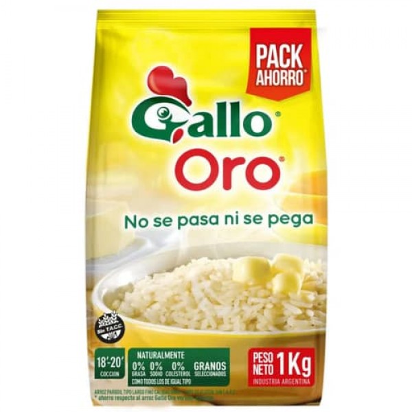 Gallo Oro No Se Pasa Ni Se Pega Arroz Parboil Tipo Largo Fino 1kg