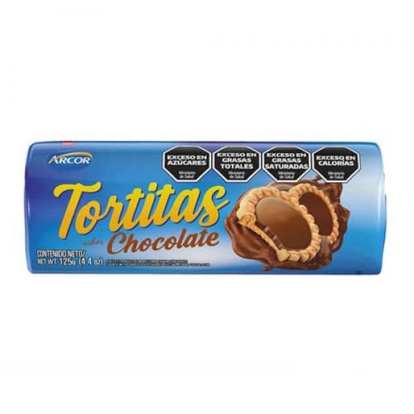 Tortitas  Galletitas Dulces Sabor Chocolate Con Relleno Sabor Chocolate 125gr