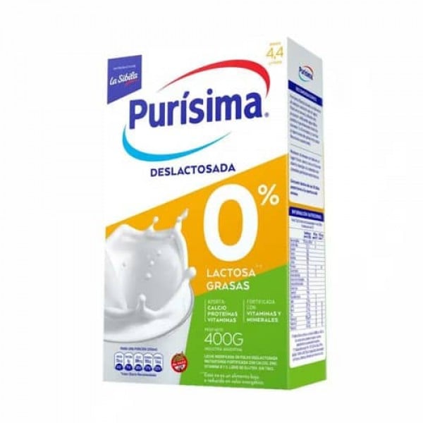 Purisima Leche Deslactosada En Polvo 400gr