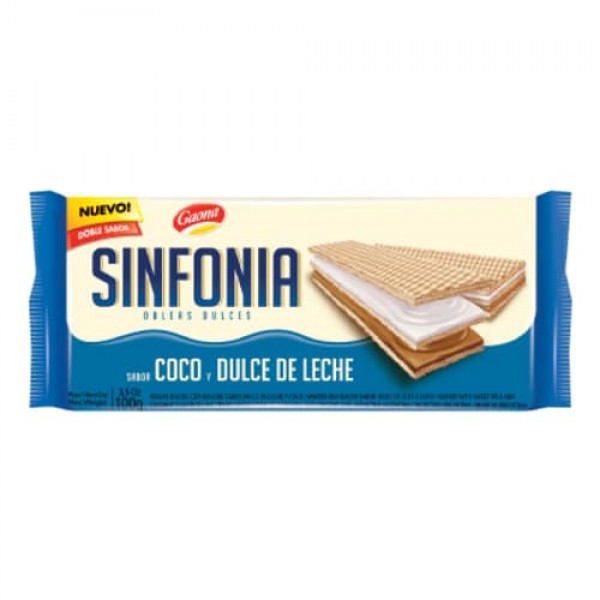 Gaona Sinfonia Obleas Dulces Sabor Coco Y Dulce De Leche 100gr