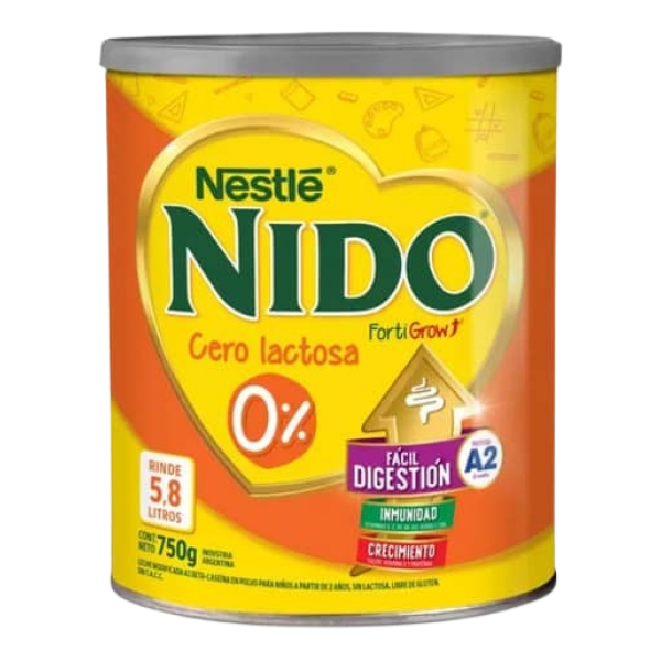Nido Leche Cero Lactosa 0% En Polvo 750gr