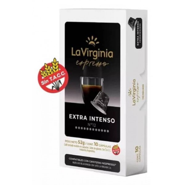 La Virginia Espresso Extra Intenso Cafe Tostado Molido En Capsula Nº12 52gr