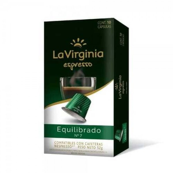 La Virginia Espresso Nº7 Cafe Tostado Molido En Capsulas 104gr
