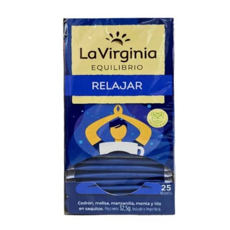 La Virginia Equilibrio Relajar Te En Saquitos Cedron,Melisa,Manzanilla Menta y Tilo 25 Unidades
