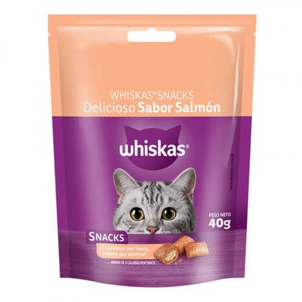 Whiskas Snacks Sabor Salmon Para Gatos Adultos 40gr