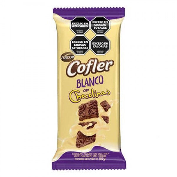Cofler Chocolate Blanco Con Chocolinas 55gr