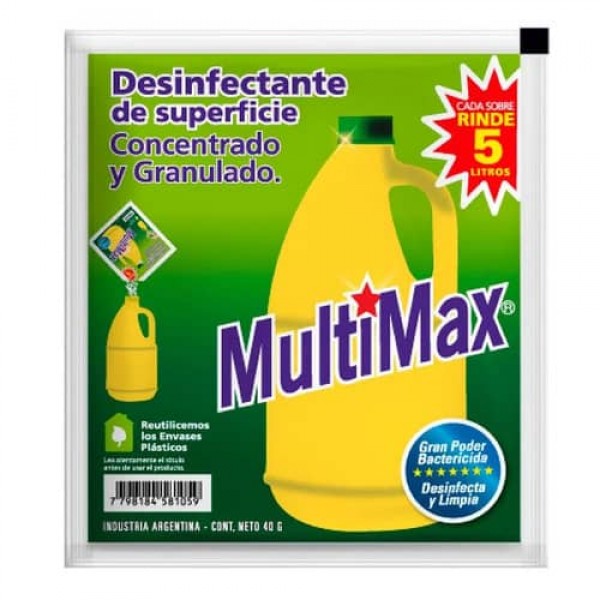 MultiMax Desinfectante De Superficie Concentrado Y Granulado Rinde 5L