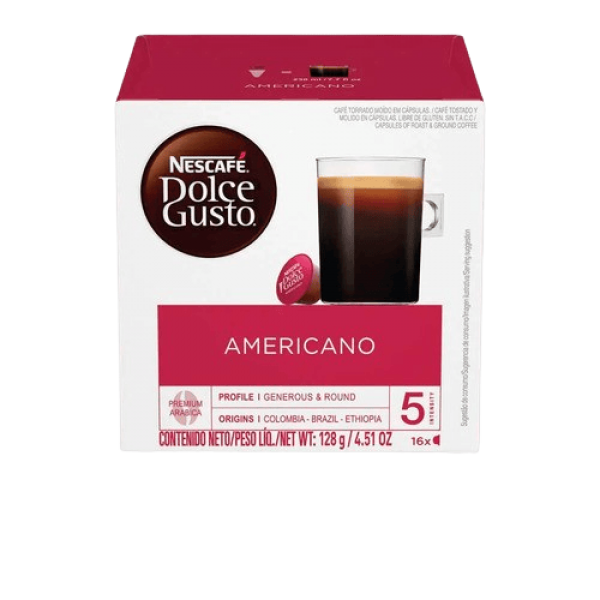 Nescafe Dolce Gusto Americano En Capsula x 16 Unidades 128gr