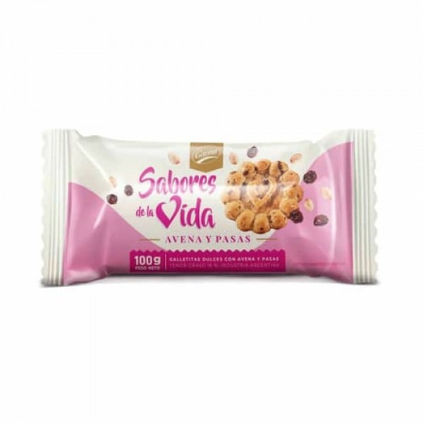 Sabores De La Vida Galletas Dulces Con Avena Y Pasas 100gr