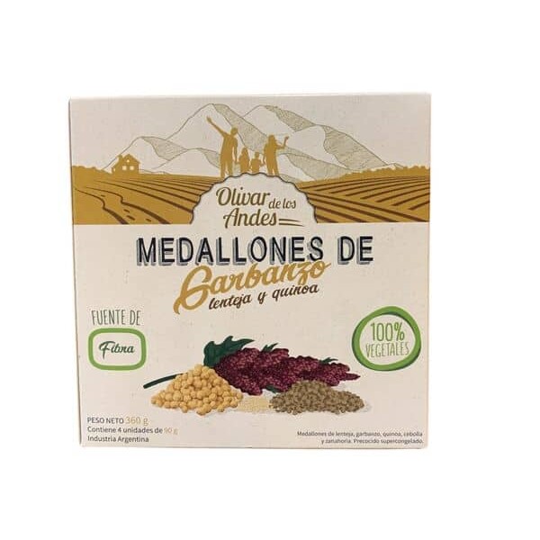 Olivar De Los Andes Medallones De Garbanzo Lenteja Y Quinoa x 4 Unidaes 360gr