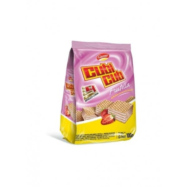 Gaona Cubi Cub Obleas Dulces Con Relleno Sabor A Frutilla 100gr