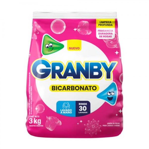 Granby Bicarbonato Jabon En Polvo Para Lavado A Mano 3L