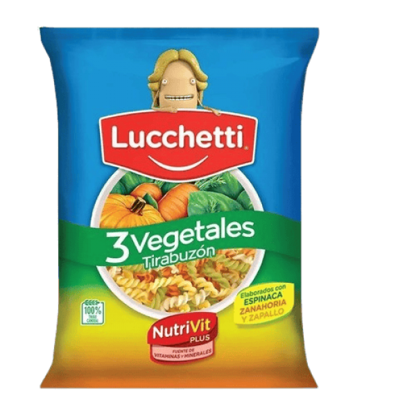 Lucchetti Fideos 3 Vegetales Tirabuzon Nº 34 500gr