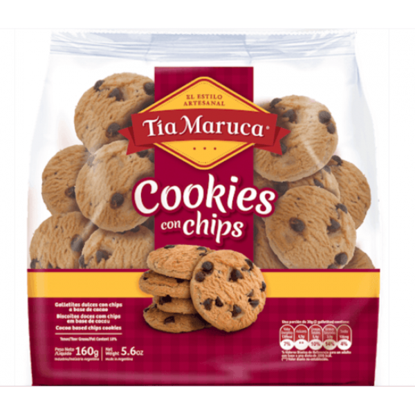 Tia Maruca Cookies Con Chips Galletitas Dulces Con Chips A Base De Cacao 160gr