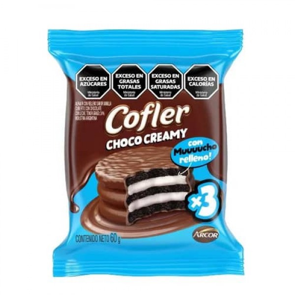 Cofler Alfajor Choco Creamy x3 60gr
